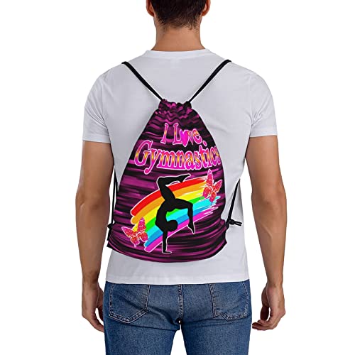 Gymnastics Drawstring Backpack Gym String Bag Drawstring Sackpack Sport For Womens Mens - color: A6 Gymnastics