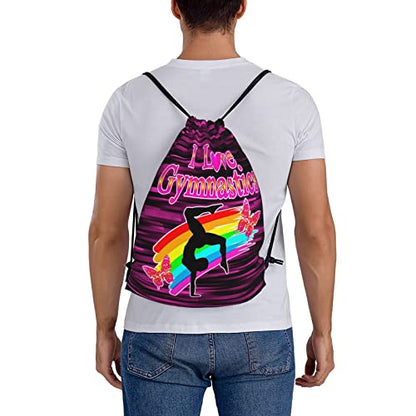 Gymnastics Drawstring Backpack Gym String Bag Drawstring Sackpack Sport For Womens Mens - color: A6 Gymnastics