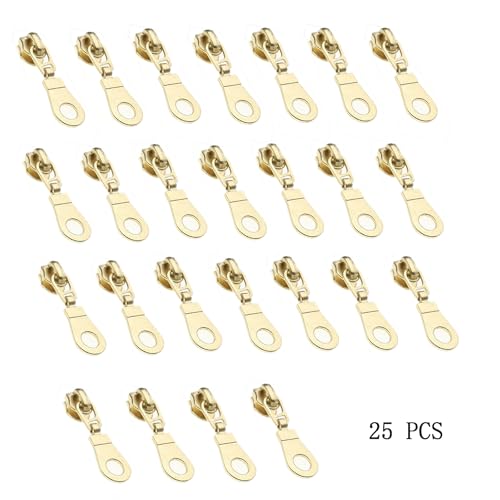 #5 Gold Metallic Nylon Coil Zipper by The Yard, Bulk 10 Yards Black Tape Gold Teeth with 25PCS Gold Zippers Pulls for Sewing, Bags, Purses YIGUANXIN - color: Black-Gold