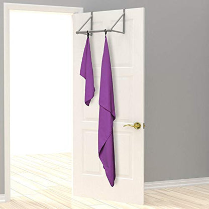 EPAuto 2-Pack Microfiber Quick Dry Towel Set - Lightweight, Super Absorbent & Compact Travel Towels (60"x30" & 24"x15") for Gym, Camping, Beach, Yoga & Backpacking, Purple - color: Purple
