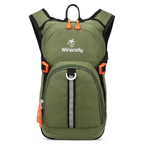 Kids Hydration Backpack, Water Hiking Backpack for Boys or Girls with 1.5L Reservoir Bladder - color: Greygreen