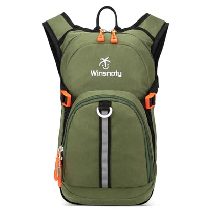 Kids Hydration Backpack, Water Hiking Backpack for Boys or Girls with 1.5L Reservoir Bladder - color: Greygreen
