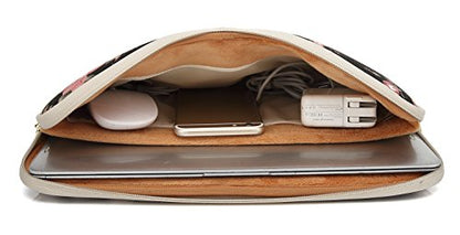 kayond Water-Resistant Canvas 14.1 Inch Laptop Sleeve-Black C Rose - color: Black C Rose, size: 14-14.1 inch