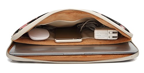 kayond Water-Resistant Canvas 15.6 Inch Laptop Sleeve-Black C Rose - color: Black C Rose, size: 15-15.6 inch