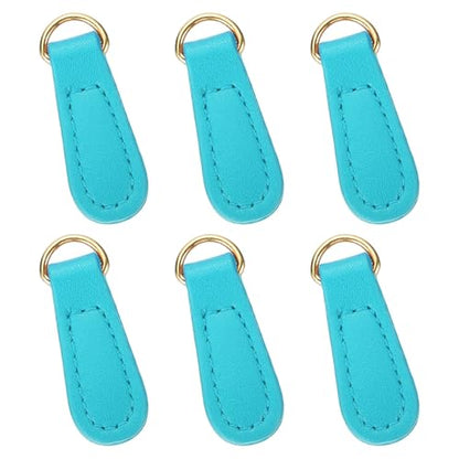 uxcell 6pcs Zipper Pull, 1.57 Inch Leather Zip Puller Zipper Replacement Repair Kit Head Handle for Luggage Clothing Jackets Backpacks Boots, Sky Blue - color: Sky Blue