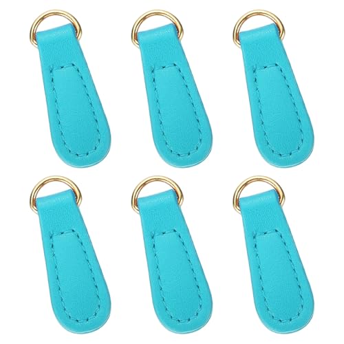uxcell 6pcs Zipper Pull, 1.57 Inch Leather Zip Puller Zipper Replacement Repair Kit Head Handle for Luggage Clothing Jackets Backpacks Boots, Sky Blue - color: Sky Blue