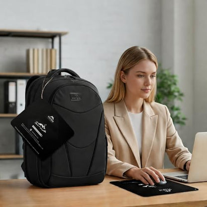 MATEIN HER Work Laptop Backpack for Men Women Fits 17'' Computer, Black | Anti Theft, Water Resistant, with Lunch Compartment, Water Bottle Holder, Office Travel Commute, Bookbag for College - color: Black
