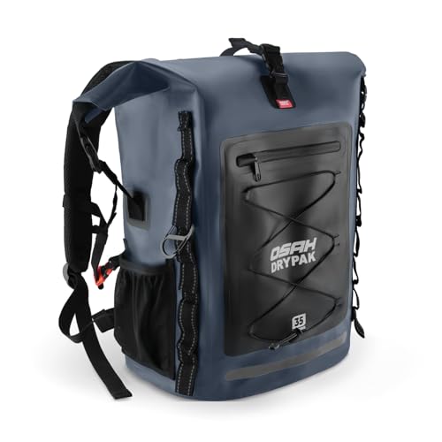 OSAH DRYPAK Waterproof Backpack Dry Bag 35L/55L/85L – Heavy Duty Roll-Top Hiking Backpack Sack Keeps Gear Dry for Travel, Kayaking, Boating, Camping, Rafting and Fishing - color: Blue, size: 35L