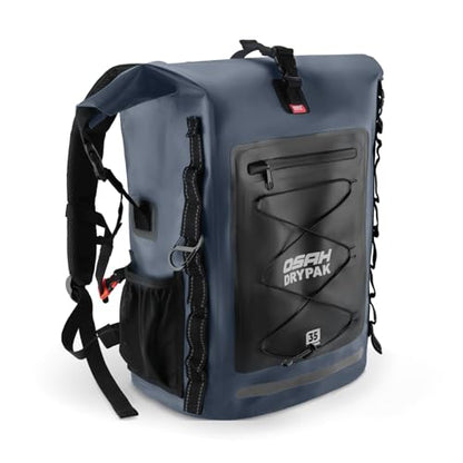 OSAH DRYPAK Waterproof Backpack Dry Bag 35L/55L/85L – Heavy Duty Roll-Top Hiking Backpack Sack Keeps Gear Dry for Travel, Kayaking, Boating, Camping, Rafting and Fishing - color: Blue, size: 35L