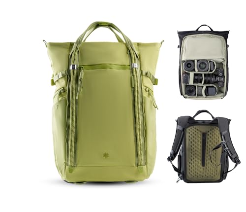 PGYTECH OneGo Roamer Tote Camera Backpack, 18L Water-Resistant Dual Carry Tote Bag for DSLR/Mirrorless Cameras, DJI Mavic Drone, 15" MacBook Air, Tripod Holder, Side/Top Access Grass Green - color: Grass Green, size: 18L