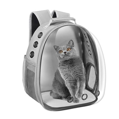 Cat Carrier Backpack, Pet Carrier Backpack Front Pack for Small Medium Cat Puppy Dog Carrier Backpack Bag Space Capsule, Airline-Approved Pet Carrier for Travel Hiking Walking Camping (Grey) - color: Grey