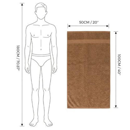 100% Cotton Hand Towel Set of 4, Oversized Ultra Soft Luxury Towels, Thick Plush, Absorbent Heavyweight, Guest Bath, Hotel, Spa, Home Bathroom, Shower,20" x 40" (Brown) - color: Tan