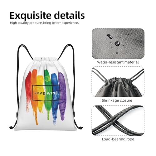 Rainbow Pride LGBT Drawstring Backpack Bag Sport Gym Dance Beach Travel Sackpack for Women Men - color: Lgbt_ddd00650