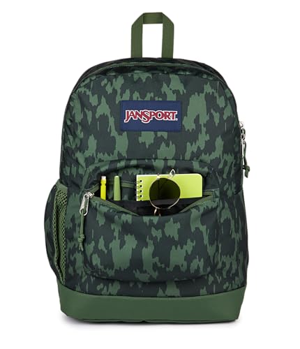 JanSport Cross Town Plus Backpack - Large Main Compartment, Side Water Bottle Pocket, 15-Inch Padded Laptop Sleeve - Camo Illusion - color: Camo Illusion