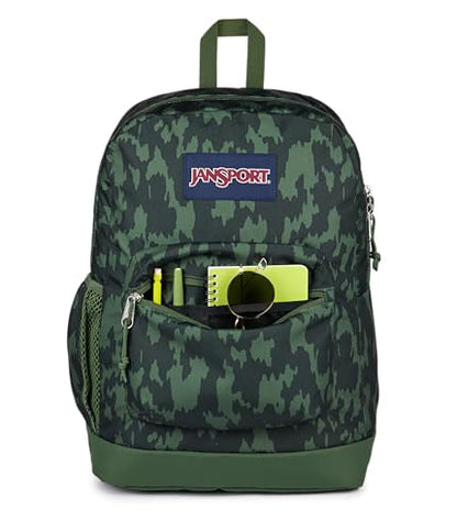 JanSport Cross Town Plus Backpack - Large Main Compartment, Side Water Bottle Pocket, 15-Inch Padded Laptop Sleeve - Camo Illusion - color: Camo Illusion