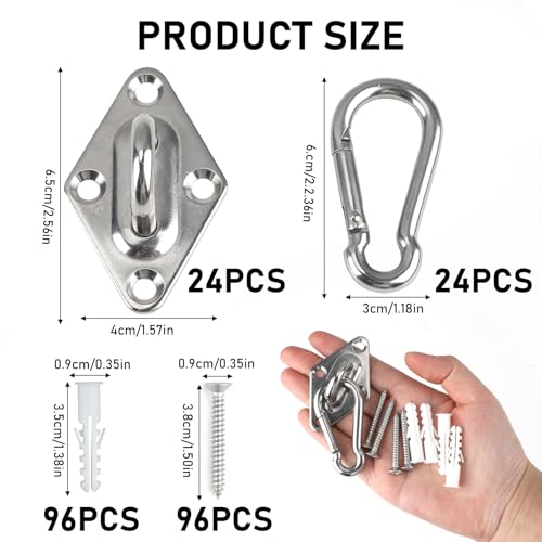 Wall Mount for Resistance Bands, Workout Anchors Wall Resistance with Hook for Fitness Bands, Space Saving Workout Equipment for Home Gym Weight Straps Suspension Training Exercise - style: 24 Pack