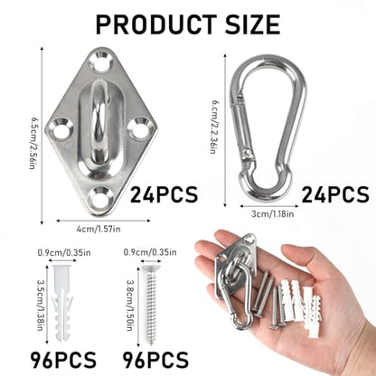 Wall Mount for Resistance Bands, Workout Anchors Wall Resistance with Hook for Fitness Bands, Space Saving Workout Equipment for Home Gym Weight Straps Suspension Training Exercise - style: 24 Pack