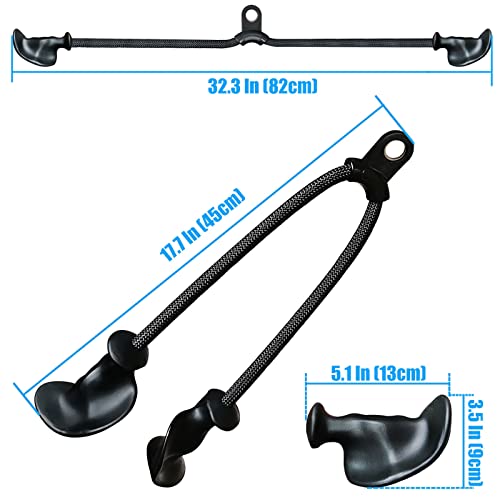 BLUSLM Ergonomic Tricep Rope Pulldown Attachments, Upgraded 27 32 40 & 47 Inch Extra Long Triceps Rope Cable Attachments for Gym, LAT Pull Down Bar for Cable Machine, Tricep Workout Cable Attachments - color: HAND ROPE-03