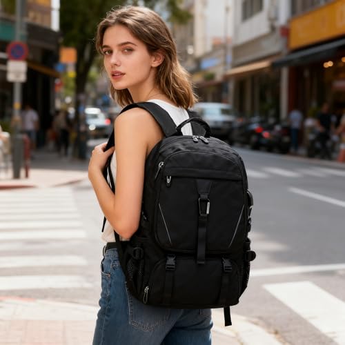 Men's Women's with Usb Port 50l Travel Backpack, Large Carry-On Backpacks，Expandable Oversized Laptop Bag Works
