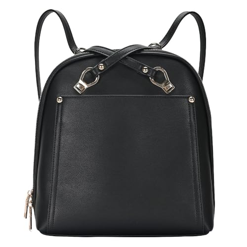 MMS Brands Miztique Daisy Convertible Backpack Purse for Women | Vegan Leather Shoulder Strap Bag or Convertible Backpack | (Black) - color: Black