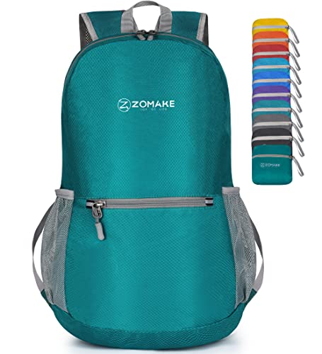 ZOMAKE Ultra Lightweight Hiking Backpack 20L, Packable Small Backpacks Water Resistant Daypack for Women Men(Lake Green) - color: Lake Green