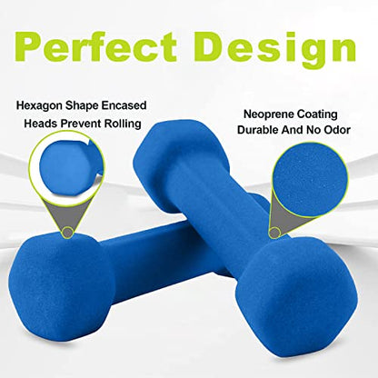 Saorzon Dumbbells Set of 2 Exercise Fitness Dumbbell for Home Gym Free Weights Hand Hex Dumb Bells - color: Royal Blue, style: 5 Pounds,Pair