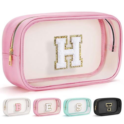 YOOLIFE Travel Toiletry Bag - Pink Clear Makeup Bag Organizer for Cosmetics, Skin Care & Gifts - color: Large-Pink, style: H