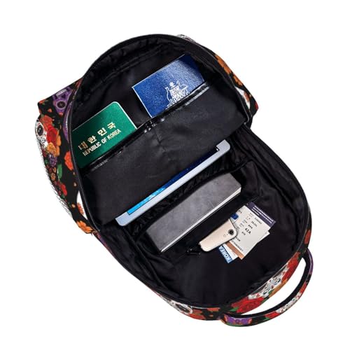 Work Laptop Backpack Day Of Dead Halloween Sugar Skulls Roses, Water Resistant Commuter Bag with Inner Pocket for Office, Business Travel and Daily Commute - color: Pattern (7)