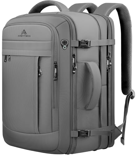 55L Travel Laptop Backpack for Men, Extra Large Backpack, Big Capacity Carry On Backpack, 18 Inch Laptop Backpack with USB Charge Port Water Resistant Luggage Computer Daypack College Bag, Grey - color: Grey, size: 18.4 Inch (22''x14''x11'')