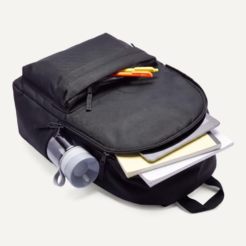 Amazon Basics Backpack for School, Travel, Study with Padded Adjustable Shoulder Straps, Spacious Compartment, Water Bottle Pockets, Durable Classic Design, Black - color: Black