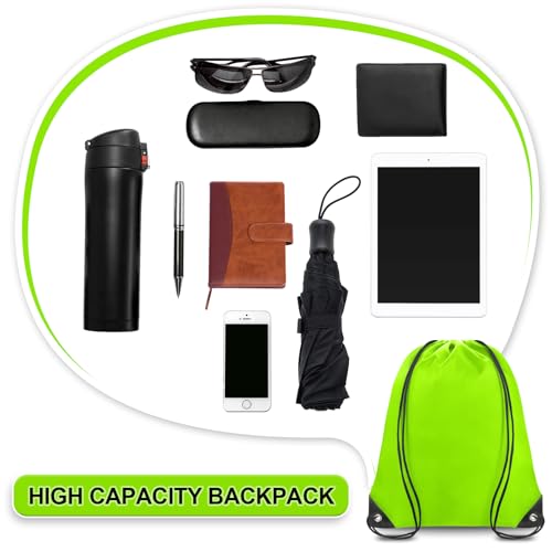 Grneric Drawstring Backpack Bulk 70Pcs String Backpack Drawstring Bags Cinch Bag Sackpack for Men Women Gym(Light Green) - color: Light Green