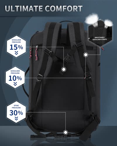 TRAILKICKER Travel Backpack Flight Approved Carry On Backpack Water Resistant Weekender Bag (Grey) - color: Tk3 Grey (Extra Large 48l)
