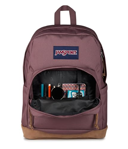 JanSport Right Pack Backpack - Durable Daypack with Padded 15" Laptop Sleeve, Spacious Main Compartment & Integrated Water Bottle Pocket - Mahogany Haze - color: Mahogany Haze