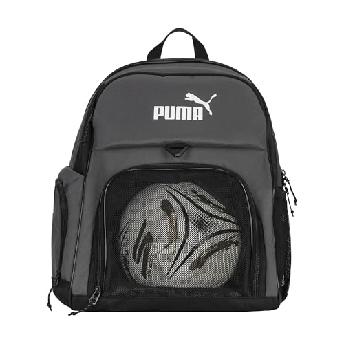 PUMA Pitch Ball Backpack with Front Mesh Ball Compartment & Ventilated Shoe Pocket - color: Castlerock