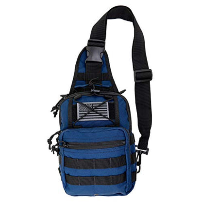 LINE2design First Aid Sling Backpack - Lightweight Sling Backpack Tactical Shoulder EDC Bag - EMS Equipment Emergency Medical Supplies Shoulder Molle Bag - Perfect for Camping Hiking Trekking - Navy