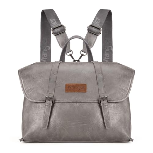 Wrangler Laptop Bag for Women Messenger Bag Briefcase Computer Backpack Convertible Satchel Bag - color: Grey, size: 13 inch