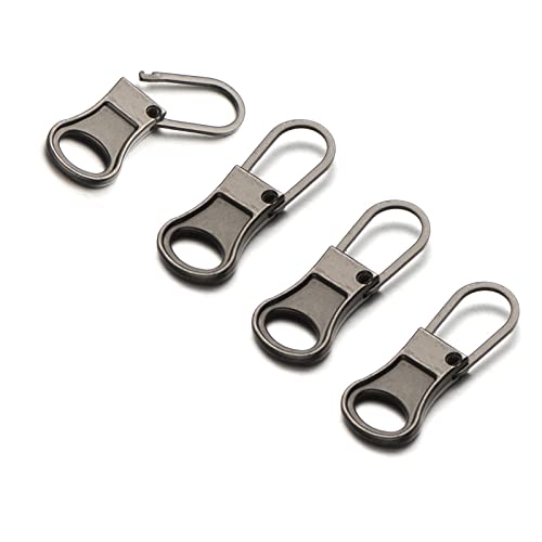 Mizeer Small Zipper Pulls for Clothing, Perfect for Small Hole Zippers, Detachable Zipper Pull Tab Replacement for Clothing Jackets Boots Purse 4PCS Gunblack - color: 4pcs GunBlack