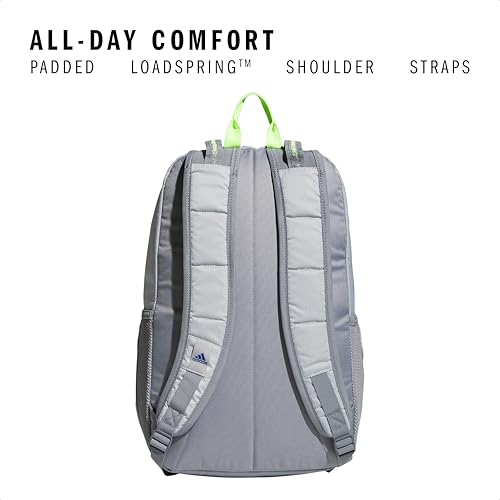 adidas Excel 7 School Backpack for Laptop, Gym and Travel, 34L, Stone Grey/Team Royal Blue/Lucid Lemon Yellow/7, OSFA - color: Stone Grey/Team Royal Blue/Lucid Lemon Yellow/7, size: One Size