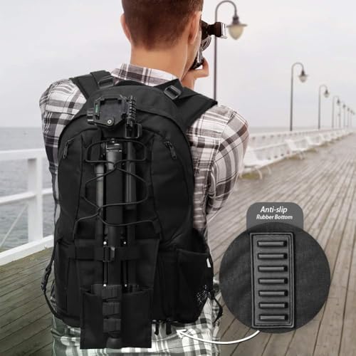 Camera Backpack Waterproof Large DSLR Camera Bag with 17" Laptop Compartments,Rain Cover,Tripod Holder Outdoor Travel Camera Backpack Case for Nikon Canon Sony Pentax DSLR/SLR Cameras and Accessories - size: 17L