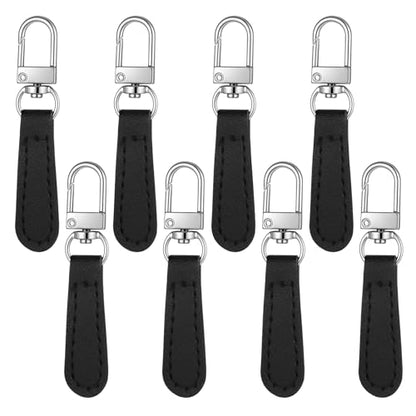 PEOVLVN 8 PCS Zipper Pulls Replacement, Leather Handle Detachable Zipper Pull Tab Zippers Repair Kit for Luggage Backpacks Handbags Suitcases Jackets Purses Boots Pants (Black)