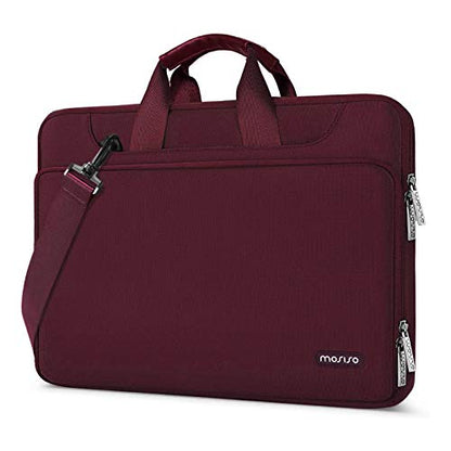 MOSISO 360 Protective Laptop Bag 13.3 inch, 13-14 inch Computer Bag Compatible with MacBook Air 13 inch/Pro 13 inch/Pro 14 inch,HP,Dell,Notebook, Laptop Carrying Case with Strap&Handle, Wine Red - color: Wine Red, size: 13.3 inch
