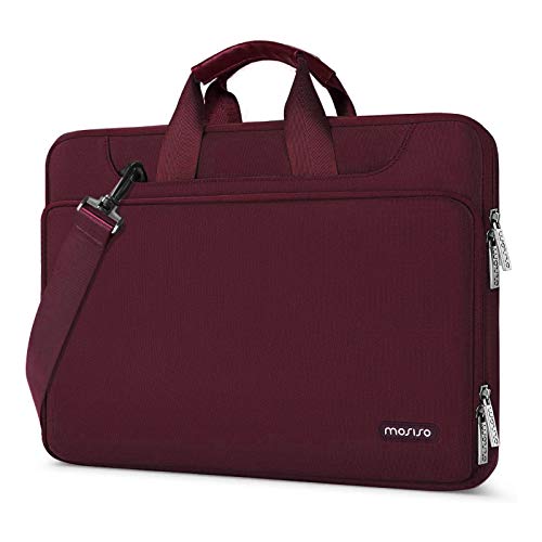 MOSISO 360 Protective Laptop Bag 13.3 inch, 13-14 inch Computer Bag Compatible with MacBook Air 13 inch/Pro 13 inch/Pro 14 inch,HP,Dell,Notebook, Laptop Carrying Case with Strap&Handle, Wine Red - color: Wine Red, size: 13.3 inch