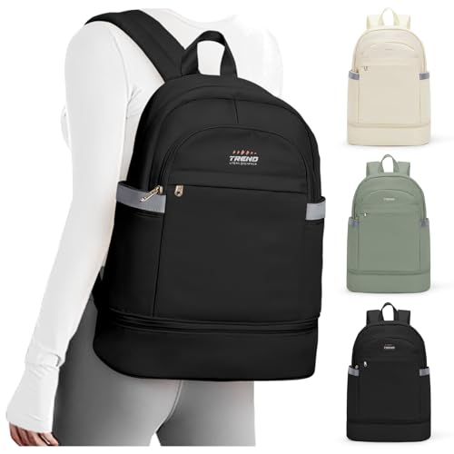 coofay Black Gym Backpack For Women Men Travel Backpack With Shoe Compartment Waterproof Sports Bag Gym Bag Dance Backpacks For Dancers - color: Q-black, size: Large