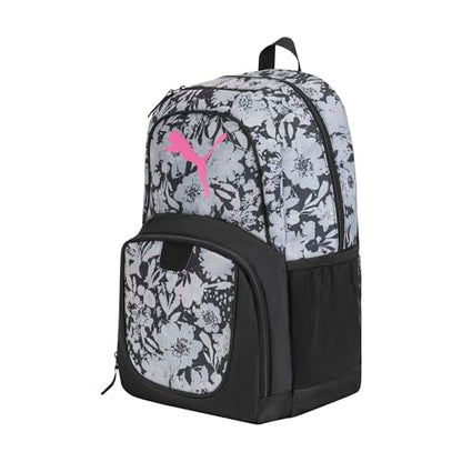 PUMA unisex-adult Contender Backpack with Laptop Sleeve, Item Organizer & Media Pocket - color: Floral/Posied Pink
