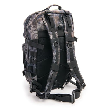 Large Laser-cut MOLLE Backpack with Pistol Retention System, Black Python, Modular and Lightweight Design for EDC, Range, or Tactical Use - color: Black Python