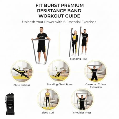 Premium 76 Inch Extended Length Resistance Band - 120 lbs Heavy Duty Fabric Exercise Band for Vertical Jump Training, Basketball & Full Body Workout - Non-Slip Long Stretch Band for Tall Athletes - color: Gray