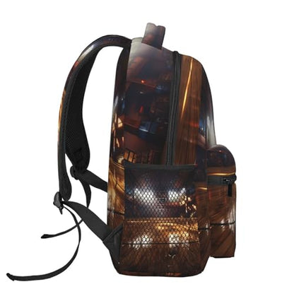 Basketball court Travel Backpack for Men & Women 15.6 inch Laptop Backpack Waterproof Work Back Pack - color: Basketball Court