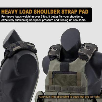 ZINMARK 2-Pack Tactical Shoulder Pad with Ultra-Thick Cushion for Vest Shoulder Straps and Backpacks, Comfort and Breathable - color: Camouflage-gray