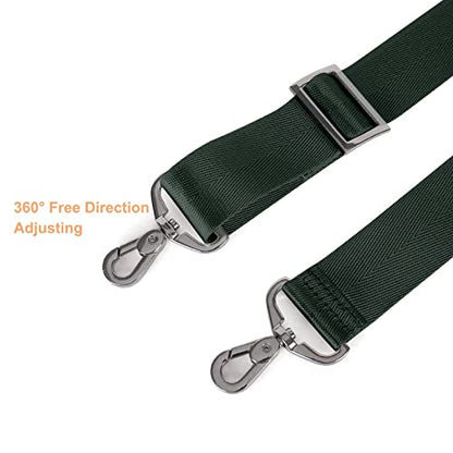 MOSISO 56 inch Shoulder Strap, Adjustable Thick Soft Universal Replacement Non-Slip Fit Padded with Metal Swivel Hooks for Laptop Shoulder Bag/Laptop Messenger Bag/Crossbody Bag, Emerald Green - color: Emerald Green