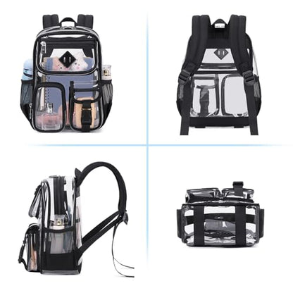 PIG PIG GIRL Mini Clear Backpack for Stadium Events, Small Clear Bag for Child for Festival Concert,Black(Not Fits School) - color: Mini-black